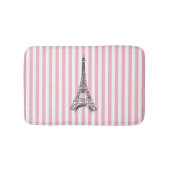 Eiffelturm Pink und White Strip Bath Mat Badematte (Vorderseite)