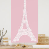 Eiffelturm Pink White Swarovski Crystals Paris Poster (Küche)