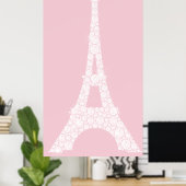 Eiffelturm Pink White Swarovski Crystals Paris Poster (Heimbüro)