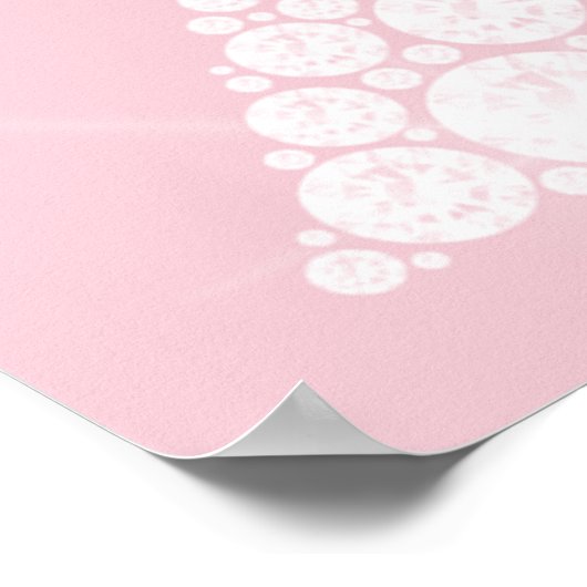 Eiffelturm Pink White Swarovski Crystals Paris Poster (Ecke)