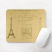 Eiffelturm-Pläne Mousepad (Mit Mouse)