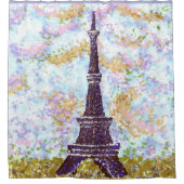 Eiffelturm Pointillism Duschvorhang (Vorderseite)