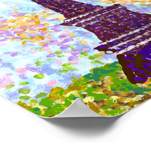 Eiffelturm Pointillism Helle Landschaft K Hubler Poster (Ecke)
