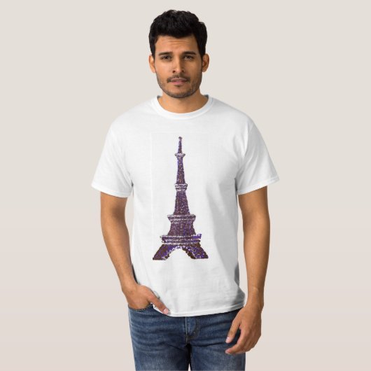 Eiffelturm Pointillism weißes Shirt (Vorne ganz)