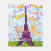 Eiffelturm Pointillismus Frühjahrslandschaft Fleecedecke (Vorderseite)