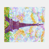 Eiffelturm Pointillismus Frühjahrslandschaft Fleecedecke (Vorderseite (Horizontal))