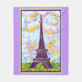 Eiffelturm Pointillismus Frühjahrslandschaft Fleecedecke (Vorderseite)