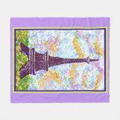 Eiffelturm Pointillismus Frühjahrslandschaft Fleecedecke (Vorderseite (Horizontal))