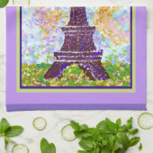 Eiffelturm Pointillismus Frühjahrslandschaft Geschirrtuch (Gefaltet)