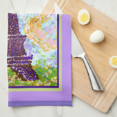 Eiffelturm Pointillismus Frühjahrslandschaft Geschirrtuch (Viertel Falte)