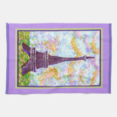 Eiffelturm Pointillismus Frühjahrslandschaft Geschirrtuch (Horizontal)