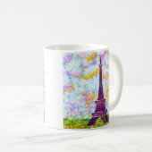Eiffelturm Pointillismus Frühjahrslandschaft Kaffeetasse (VorderseiteRechts)