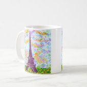 Eiffelturm Pointillismus Frühjahrslandschaft Kaffeetasse (Vorderseite Links)