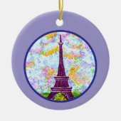 Eiffelturm Pointillismus Frühjahrslandschaft Keramik Ornament (Vorne)