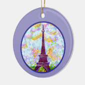 Eiffelturm Pointillismus Frühjahrslandschaft Keramik Ornament (Links)