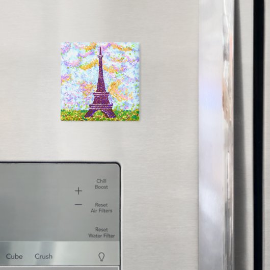 Eiffelturm Pointillismus Frühjahrslandschaft Magnet (In Situ (Kühlschrank))