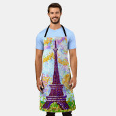 Eiffelturm Pointillismus Frühjahrslandschaft Schürze (Getragen)