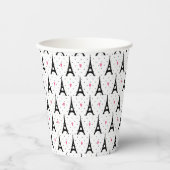 Eiffelturm Polka Dots & Hearts Muster Pappbecher (Vorderseite)