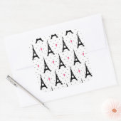 Eiffelturm Polka Dots & Hearts Muster Quadratischer Aufkleber (Umschlag)