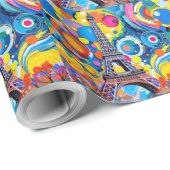 Eiffelturm Pop Art Geschenkpapier (Rolleneckpunkt)
