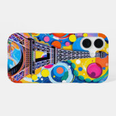 Eiffelturm Pop Art iPhone 16 Hülle (Rückseite (Horizontal))