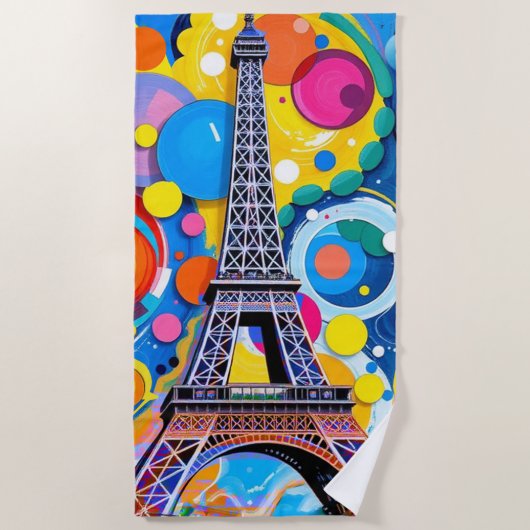 Eiffelturm Pop Art Strandtuch (Vorderseite)