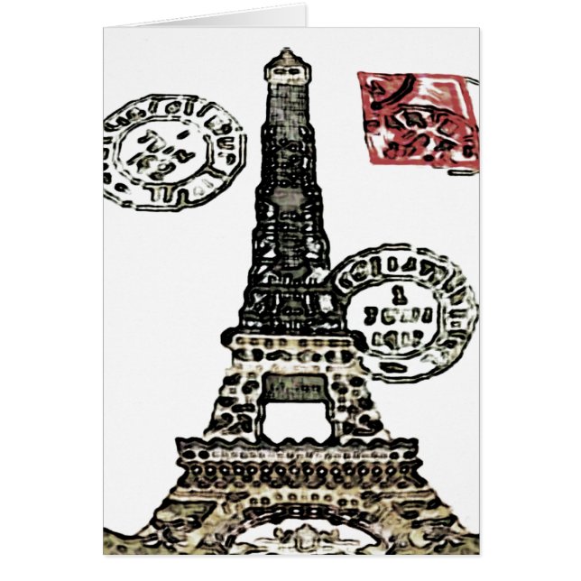Eiffelturm Postage - Karte (Vorne)