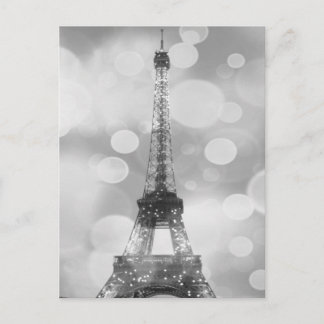 Eiffelturm Postkarte, Schwarz & Weiß, Hochformat Postkarte