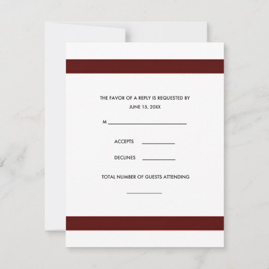 Eiffelturm Red Bow RSVP Cards (Rückseite)