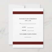 Eiffelturm Red Bow RSVP Cards Karte (Rückseite)
