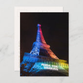 Eiffelturm Regenbogen für Paris Postkarte (Vorne/Hinten)