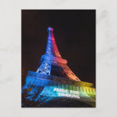 Eiffelturm Regenbogen für Paris Postkarte (Vorderseite)
