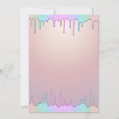 Eiffelturm, Regenbogen-Tropfen Quinceañera Einladung (Rückseite)