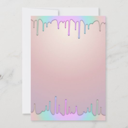 Eiffelturm, Regenbogen-Tropfen Quinceañera Einladung (Rückseite)