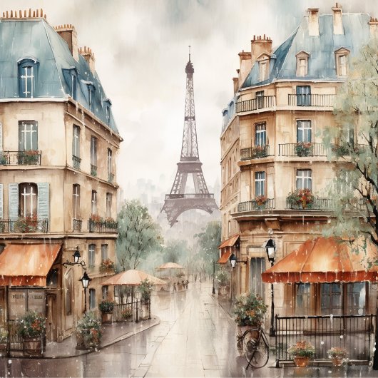 Eiffelturm Regentag Paris Duschvorhang