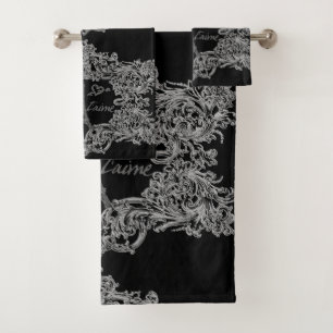 Eiffelturm-Rolle-Druck Paris Je T'aime Badhandtuch Set