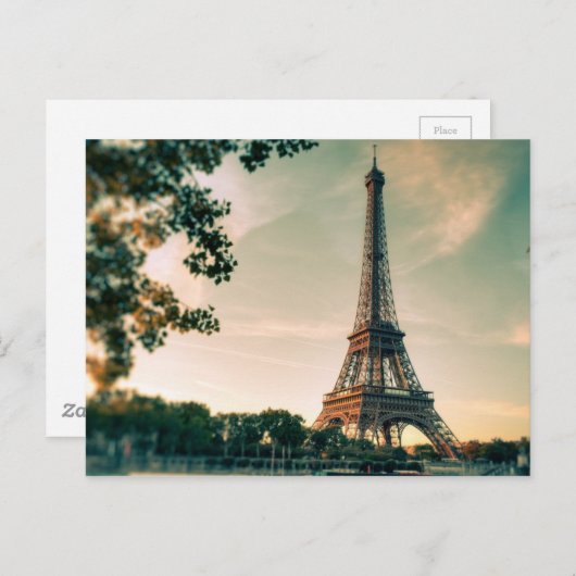 Eiffelturm Romantische Stadt Paris Liebe Reisen Postkarte (Vorne/Hinten)