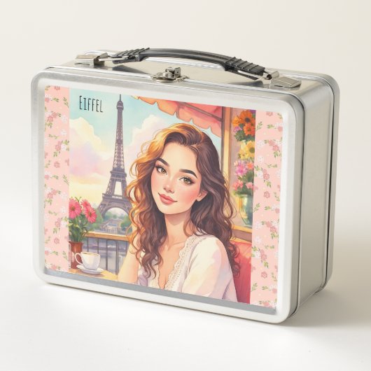 Eiffelturm, romantischer Urlaub Metal Lunchbox (Vorderseite)