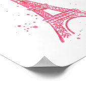 Eiffelturm rosa Aquarelldruckposter Poster (Ecke)