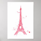 Eiffelturm rosa Aquarelldruckposter Poster (Vorne)