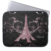 Eiffelturm Rosa Blumensträuße Wirbel Laptop-Sieb Laptopschutzhülle (Vorderseite)