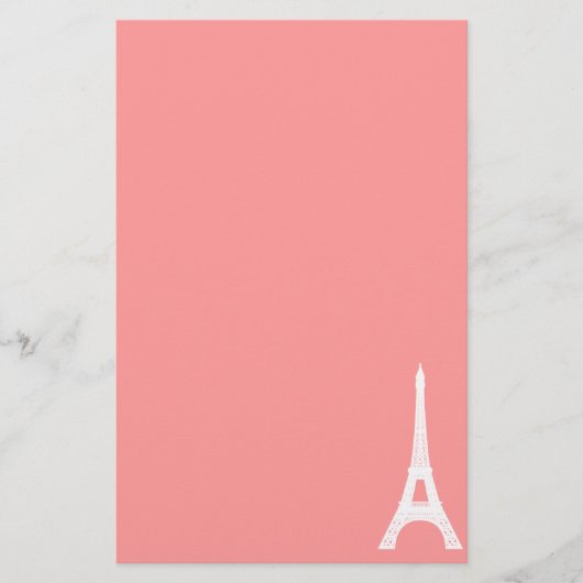 Eiffelturm-Rosa Briefpapier (Vorderseite)