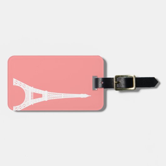 Eiffelturm-Rosa Gepäckanhänger (Vorderseite horizontal)