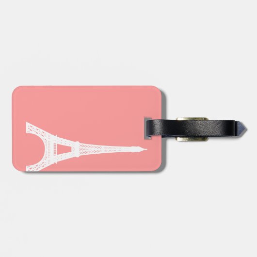 Eiffelturm-Rosa Gepäckanhänger (Rückseite horizontal)