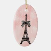 Eiffelturm Rosa und Schwarze Weihnachten Keramik Ornament (Rechts)