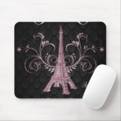 Eiffelturm Rosa Wirbel Blumenmousepad Mousepad (Mit Mouse)