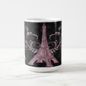 Eiffelturm Rosa Wirbel Kaffeetasse (Mittel)