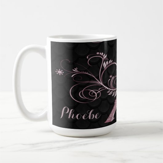 Eiffelturm Rosa Wirbel Kaffeetasse (Links)