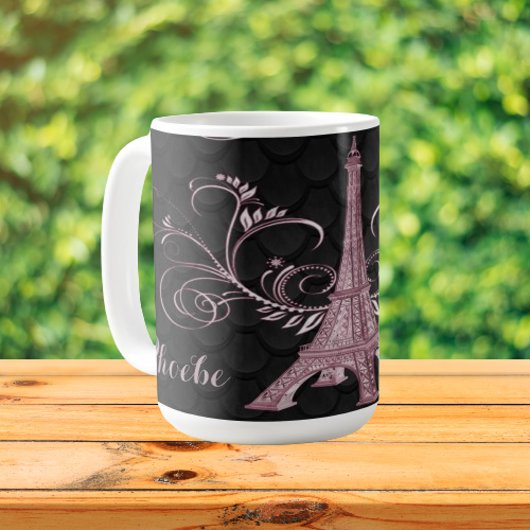 Eiffelturm Rosa Wirbel Kaffeetasse