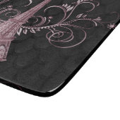 Eiffelturm Rosa Wirbel Schneidebrett (Ecke)